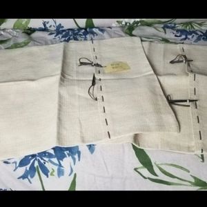 - 2 natural raffia fiber standard decorative shams boho / tribal